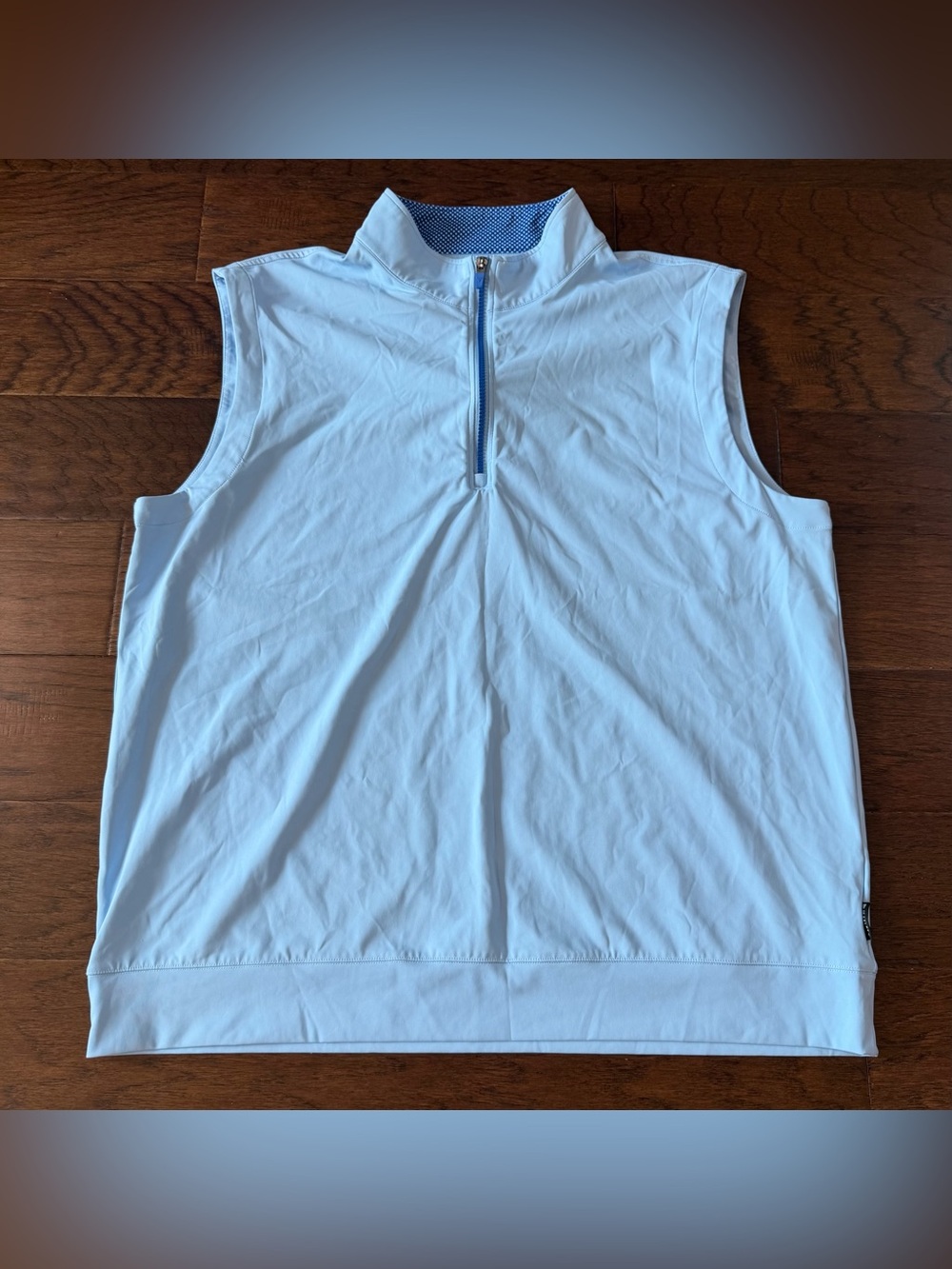 Maelreg Performance Vest Men’s XL Blue Golf 1/4 Zip Print Collar Stretch